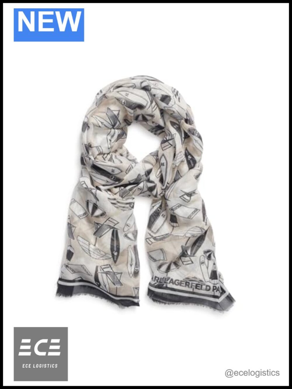 Karl Lagerfeld Paris Women's Lightweight Scarf with Eyelash Fringe Casual Wrap